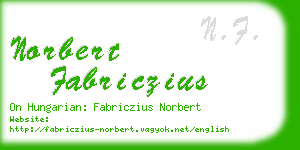 norbert fabriczius business card